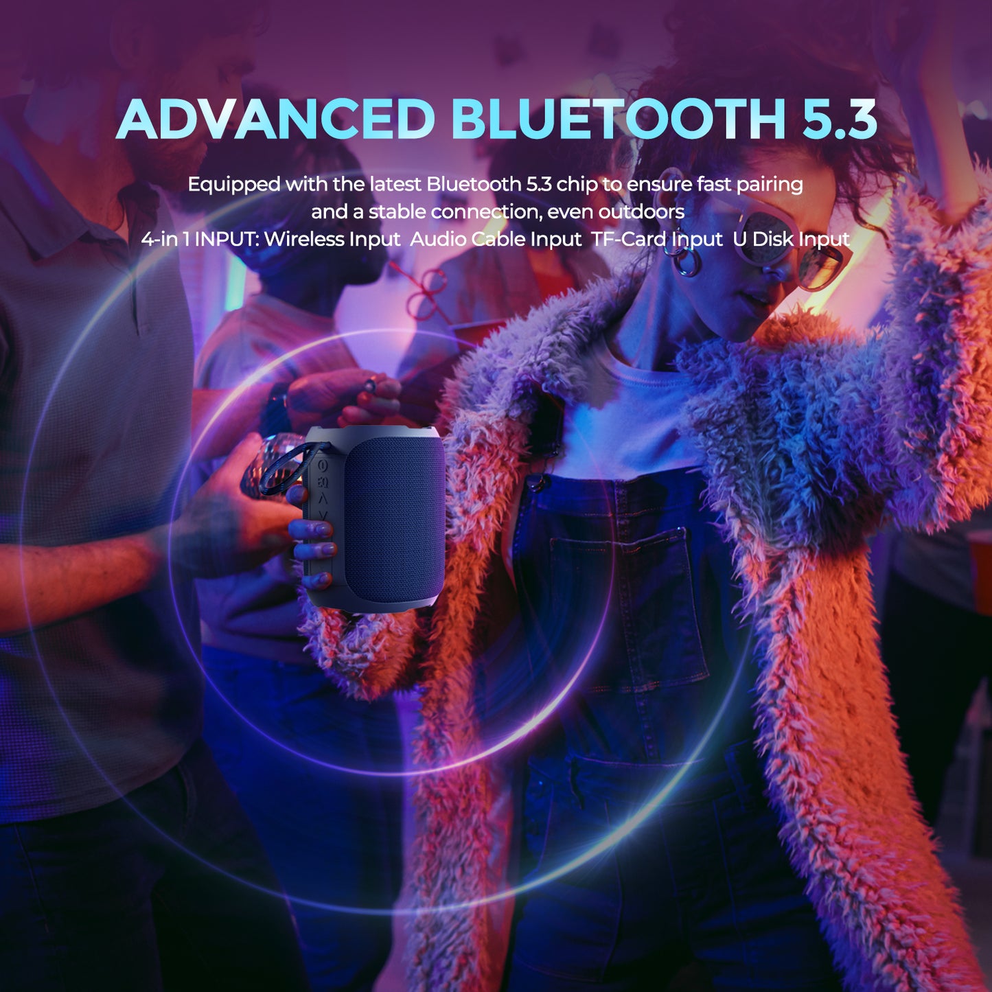 YEAHBOX A8 outdoor portable 40W waterproof Bluetooth speaker subwoofer with high volume and mini sound system