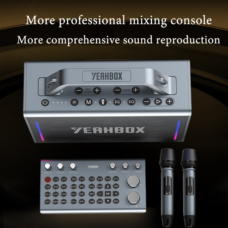 YEAHBOX Thunder 500 Bluetooth Speaker with Live Streaming and Karaoke Sound Card All-in-One - High-End Outdoor Audio System