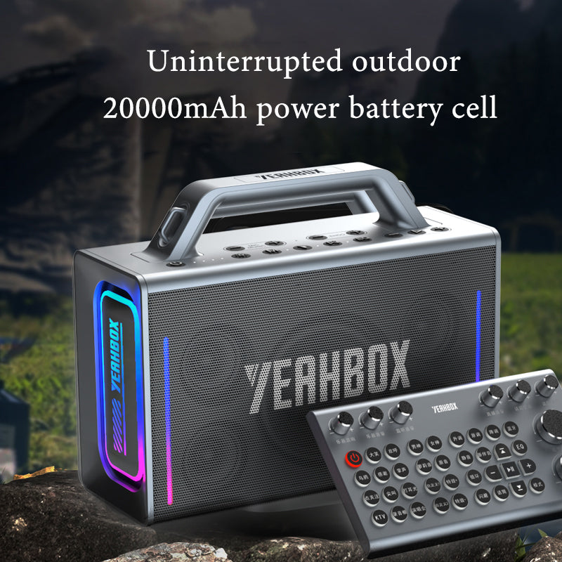 YEAHBOX Thunder 500 Bluetooth Speaker with Live Streaming and Karaoke Sound Card All-in-One - High-End Outdoor Audio System