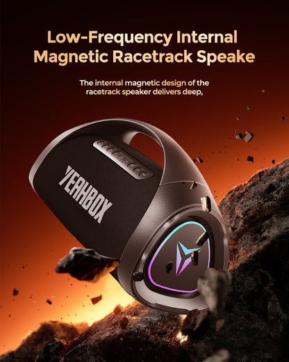 YEAHBOX Sonsic Boom MAX Bluetooth Speaker with Triple Frequency Subwoofer - Ultra Heavy Bass Desktop and Outdoor High-End One-Button BASS Audio System