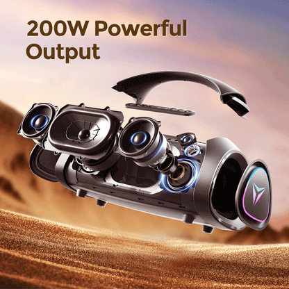 YEAHBOX Sonsic Boom MAX Bluetooth Speaker with Triple Frequency Subwoofer - Ultra Heavy Bass Desktop and Outdoor High-End One-Button BASS Audio System
